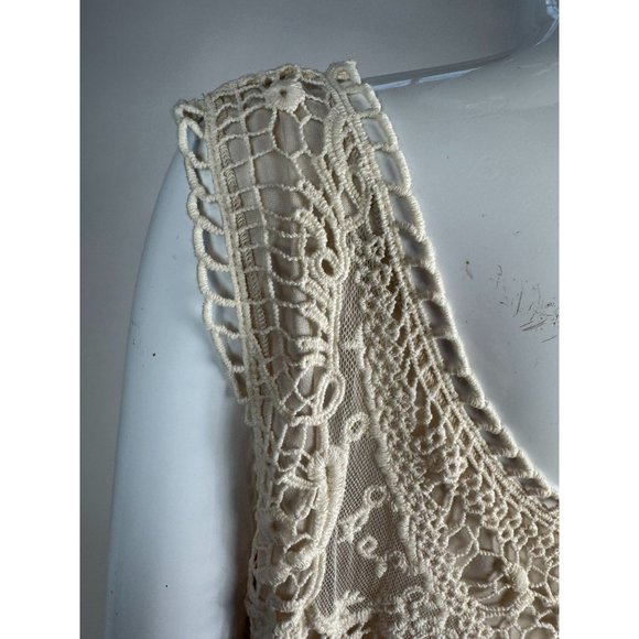 NorthStyle Lace Layered Resort Shift Dress Size XL Beige Cotton - Picture 11 of 16